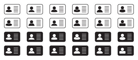 ID Card icon. Employee clerk card, driver license, Identification card, staff identification card symbol. Design for website and mobile app.のイラスト素材