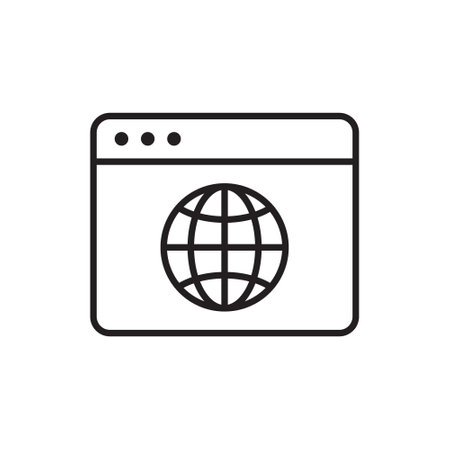 Browser icon. Vector line illustration.のイラスト素材