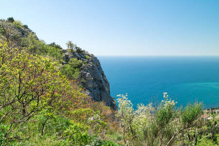 Blue lagoon, Crimean resort, view from the mountain-cat on Black seaの写真素材