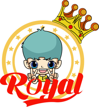 Ilustation vector grafhic of animated royal cartoon characters. Perfect for logos, stickers, images for t-shirts, etc.のイラスト素材
