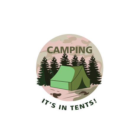 Ilustation grafhic of camping it's in tents,camping in nature. perfect for design images on t-shirts, illustrations, etc.の写真素材