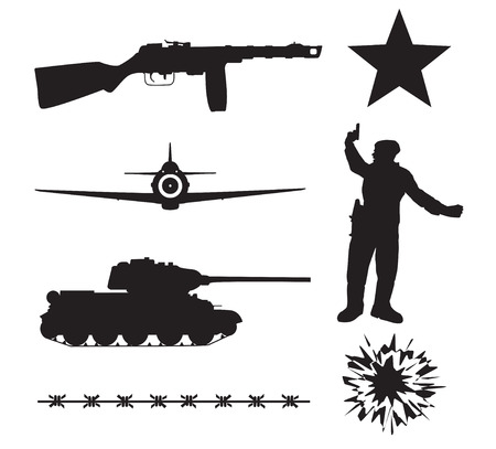 The Red Army in World War II. Silhouettesのイラスト素材