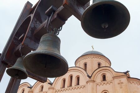 Church bells on the background of domesの写真素材