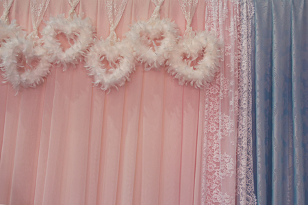 Beautiful textile pink background for wedding sceneの写真素材
