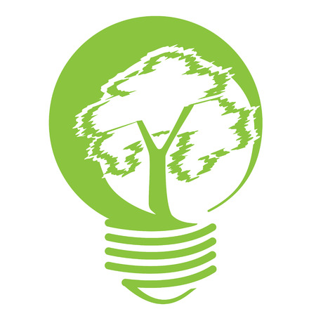 Tree inside light bulb, ecological concept. Designのイラスト素材