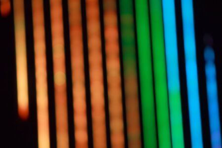 Neon lights of the city at night in blurred. Abstract backgroundの写真素材