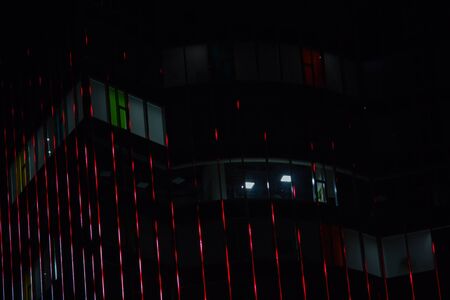 Neon lights of the city at night in blurred. Abstract background