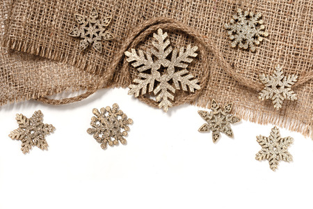 Christmas decorations in retro style isolated on white background. Celebrationの写真素材