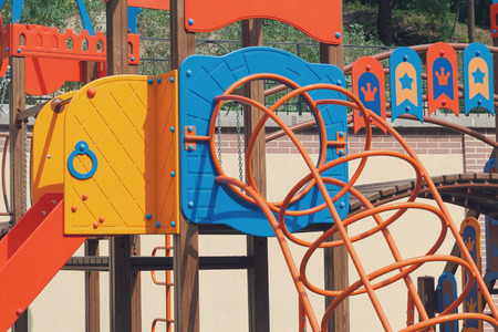 Colorful playground in the yard close upの写真素材