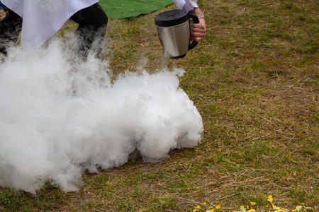 Nitrogen scientific experiments and show, shows for peopleの写真素材