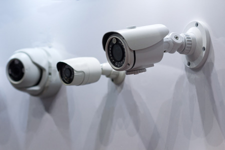 CCTV security camera at the exhibition stand. Industry