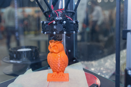 Object is printed on a 3d printer in the laboratory. Technologyの写真素材