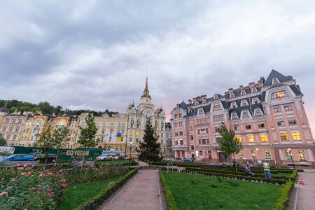 Kiev, Ukraine - Auguat 30, 2016: Real estate in the exclusive area Vozdvizhenkaのeditorial素材