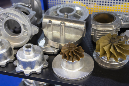 Processing of aluminum parts for injection molding for mechanical engineering. Industryの写真素材