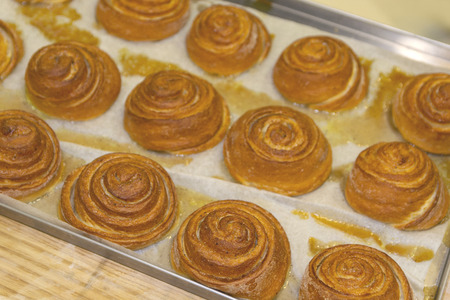 Tasty sweet pastries on on the baking sheet. Foodの写真素材