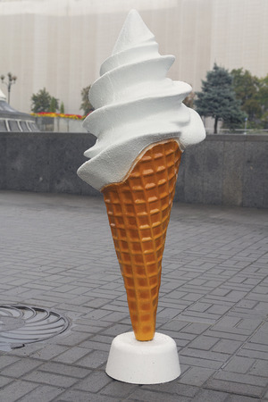 Large statue of Ice cream on the streetの写真素材