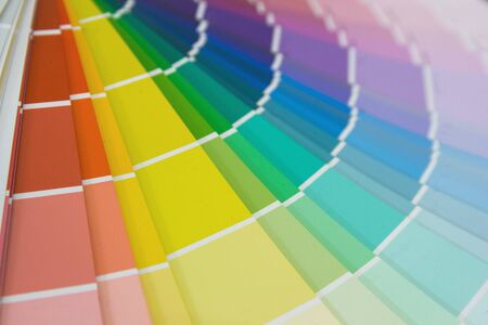 Colorful mesh color gradation close-up. Color wheel for choosing paint tone