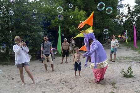 Kiev, Ukraine - July 24, 2018: Hare Krishna Festival Vadalifeのeditorial素材