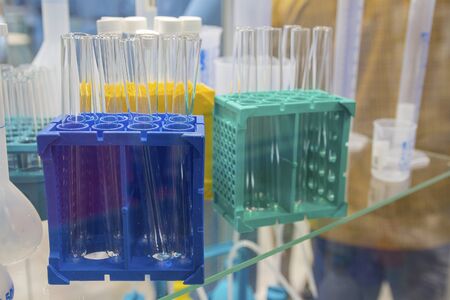 Variety of medical test tubes and vessels.の写真素材