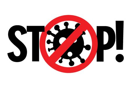 Stop virus outbreak vector sign banner. Vector illustrationのイラスト素材