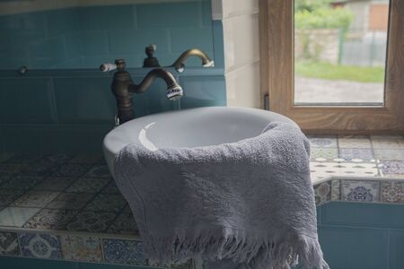 Elegant interior of the bathroom in retro style