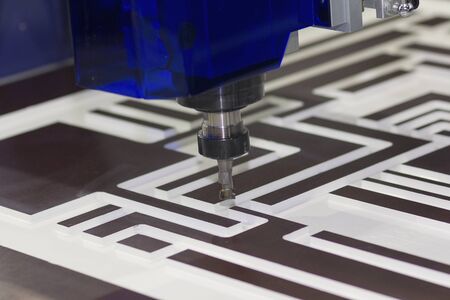 Milling machine cnc works in furniture production. Industryの写真素材