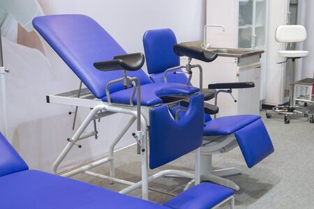 New gynecological chair in the exhibition hallの写真素材