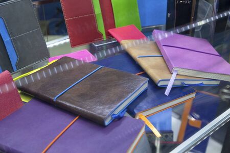 Blogs on the counter in stationery stores close-upの写真素材