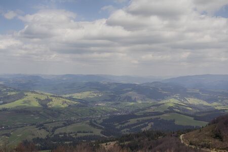 Beautiful mountain landscape with sunlight. Carpathiansの写真素材