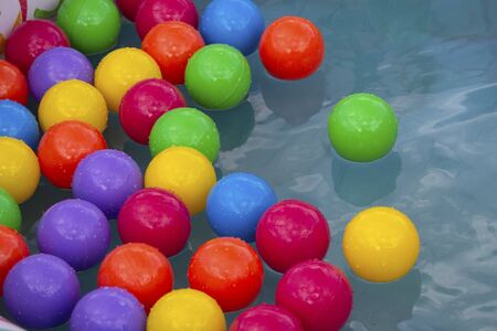 Colorful plastic balls in a pool. Gamesの写真素材