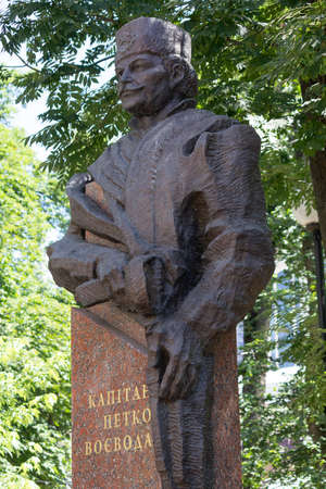 Kiev, Ukraine - June 10, 2018: Monument to the famous Bulgarian revolitionist Petko Kirkov (Captain Petko Voivoda)のeditorial素材