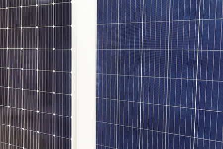 Solar panels showcase at diy hardware store. energy saving equipment for autonomous. Industry