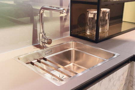 Kitchen sink luxury modern kitchen. Interiorの写真素材