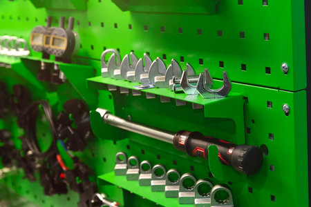 Professional tool in car service close-up. Industry