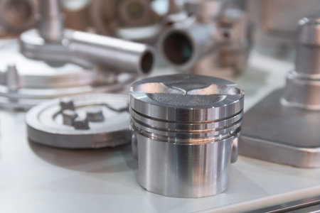 Metal products made by casting techniques close-up. Industryの写真素材