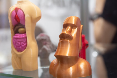 Samples printed on a 3d printer. Industry and technologyの写真素材