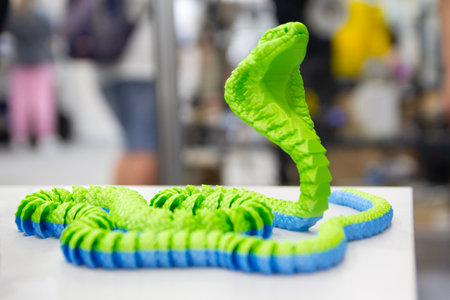 Model of a snake made using 3D printing technology. industryの写真素材
