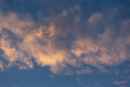 Pink clouds in the sky at sunset. Natureの写真素材