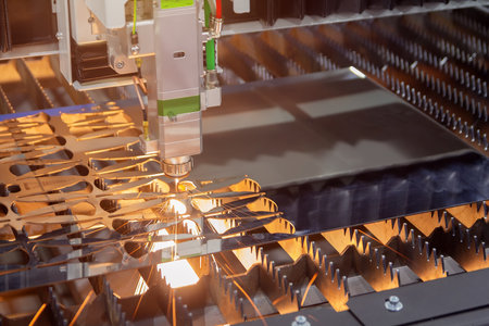 Cnc laser machinery for metal cutting. Industryの写真素材