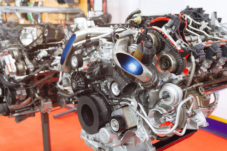 Cross section of the engine at the stand. Industry