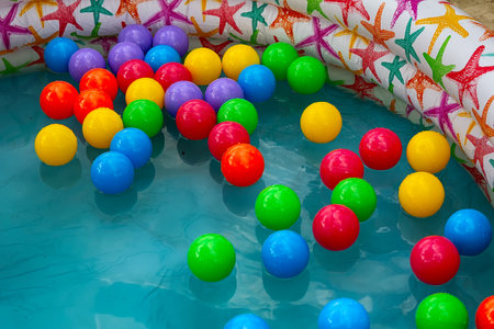 Colorful plastic balls in the pool. Toysの写真素材