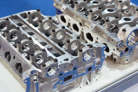 The aluminum cylinder head of the engine. The automotive parts