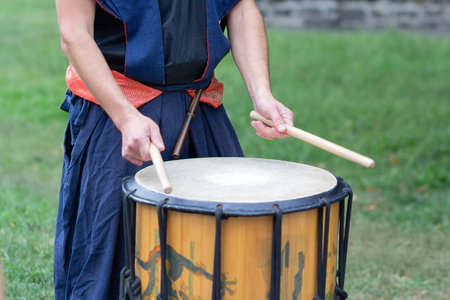 Japanese traditional drums and hands. Musical instrument