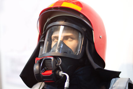 Rescue uniform. Mannequin in clothes rescue service officer. Equipment for firefighters.の写真素材