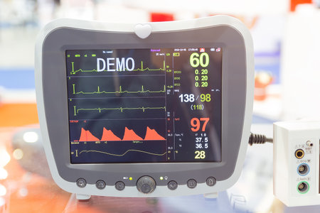The vital signs monitor in operating room in hospital. Medicine