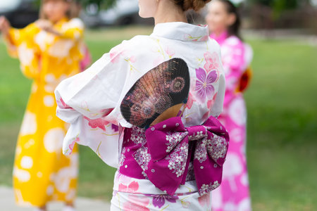 Woman in a beautiful kimono at a Japanese culture festival. Cultureの写真素材