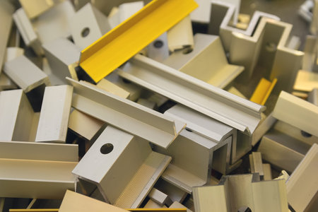 Various aluminum products close-up. Industry
