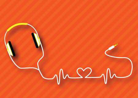 headphones love  のイラスト素材