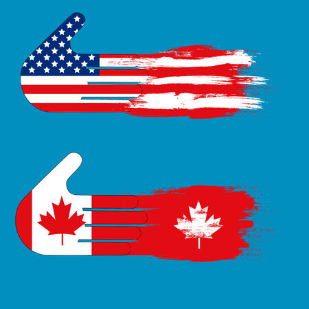 National flag in the shape of an open hand on a blank backgroundのイラスト素材