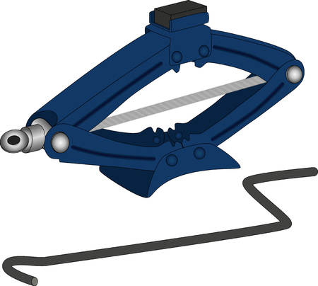 Mechanical jack to lift the car, isolated.のイラスト素材